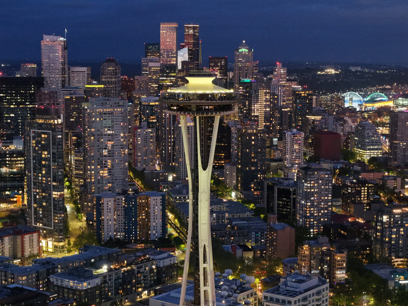 Seattle skyline with Mount Rainier